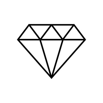 Diamond icon and diamond outline icon . Gemstone symbol, logo illustration. Vector illustration