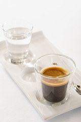 espresso on the white