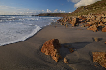 Sennen Cove Cornwall at sunset