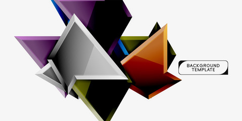 Minimal geometrical triangles with 3d effect abstract background template