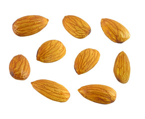 isolated almond in different side collection