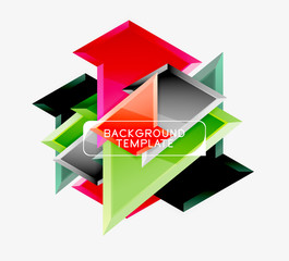 Triangular low poly background design, multicolored triangles. Vector