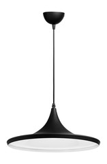 isolated suspended ceiling hanging indoor lamp, made of painted metall