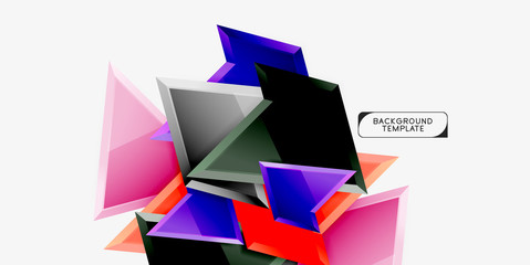 Triangular low poly background design, multicolored triangles. Vector