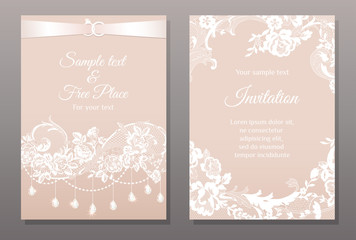 invitation card in romantic lace style
