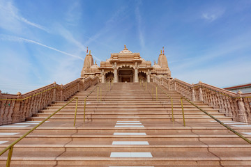 Exterior view of the famous BAPS Shri Swaminarayan Mandir