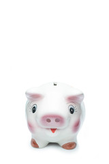 Cute Picky bank isolated on white background with Clipping Path. Saving Concept..