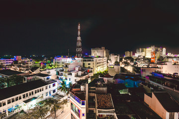 Obraz premium Nha Trang / Vietnam - 05 20 2015: Nha Trang city at night, photo with long exposure
