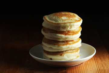A stack of pancakes ready for breakfast