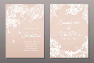 invitation card in romantic lace style