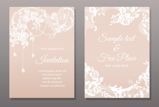 Invitation Card In Romantic Lace Style