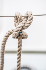 Cordage sur un bateau