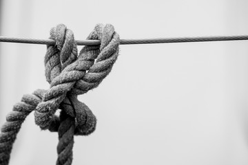 Cordage sur un bateau