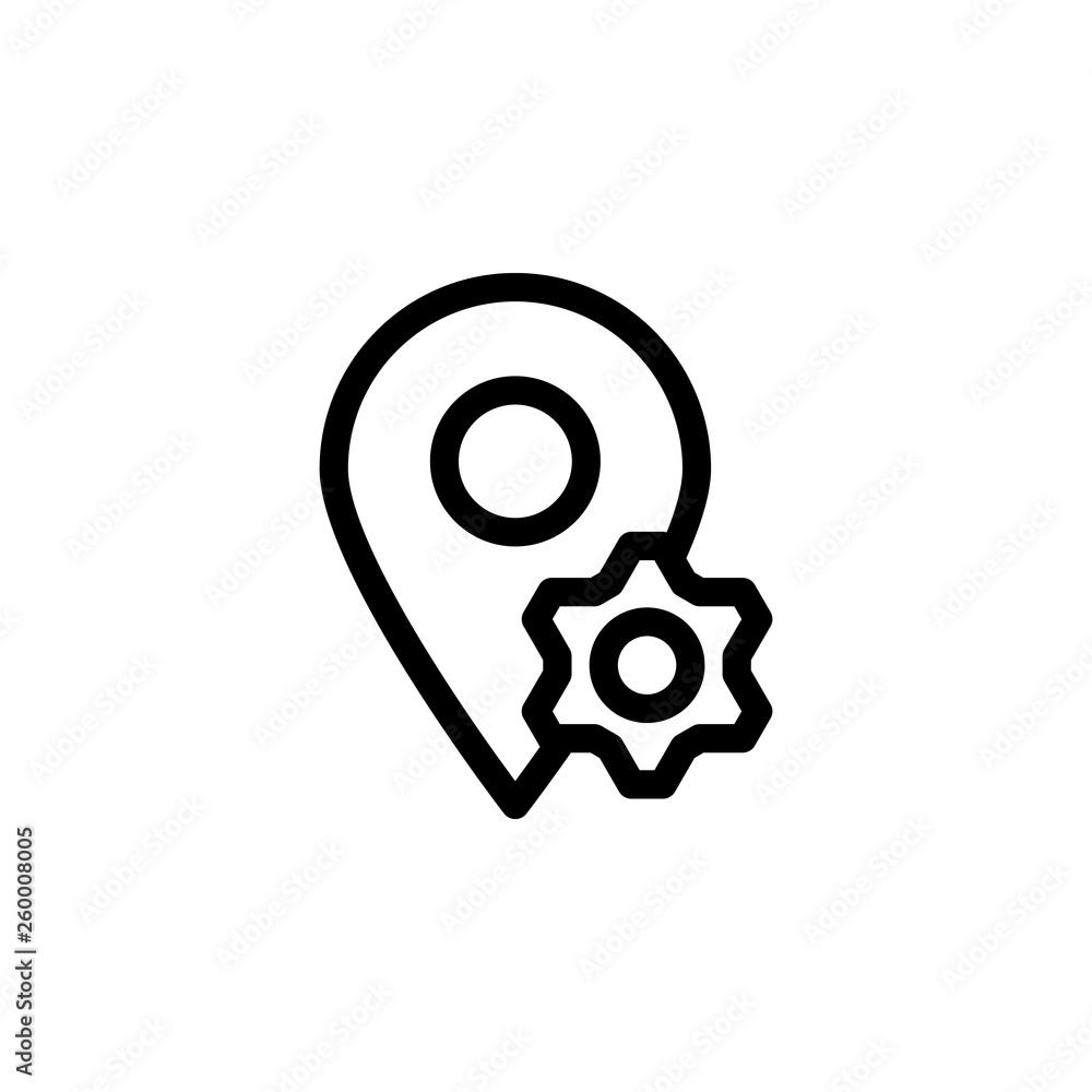 Aufkleber location, settings, vector icon. can be used for web and mobile. navigation and map vector icon