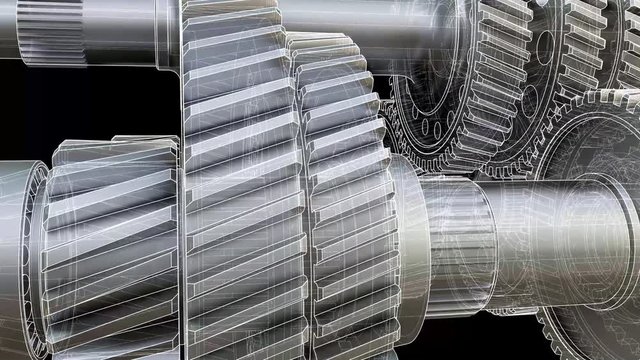 Abstract Gearbox Concept. 3D illustration video