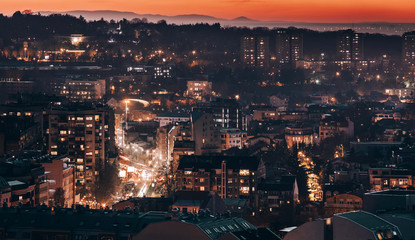 Fototapeta premium view of city at night