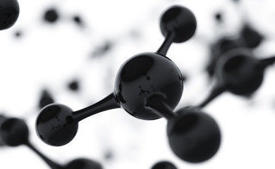 Abstract molecules design. Black atoms. Abstract background for chemistry science banner or flyer....