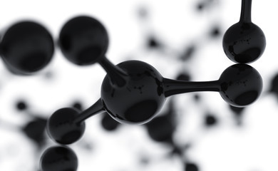 Abstract molecules design. Black atoms. Abstract background for chemistry science banner or flyer....