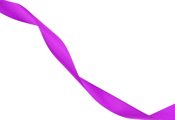 Violet ribbon isolated on white background