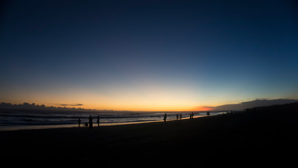 The nice sunset at the beach in Yogyakarta Indonesian