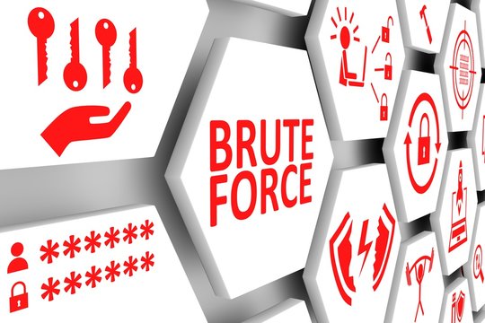 BRUTE FORCE concept cell background 3d illustration