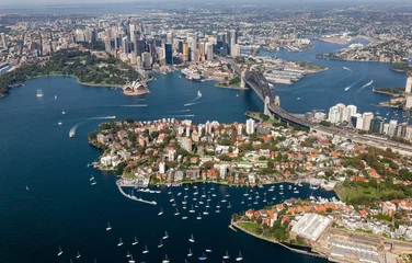 Foto auf Alu-Dibond Sydney CBD Luftbild - NSW Australia © jeayesy