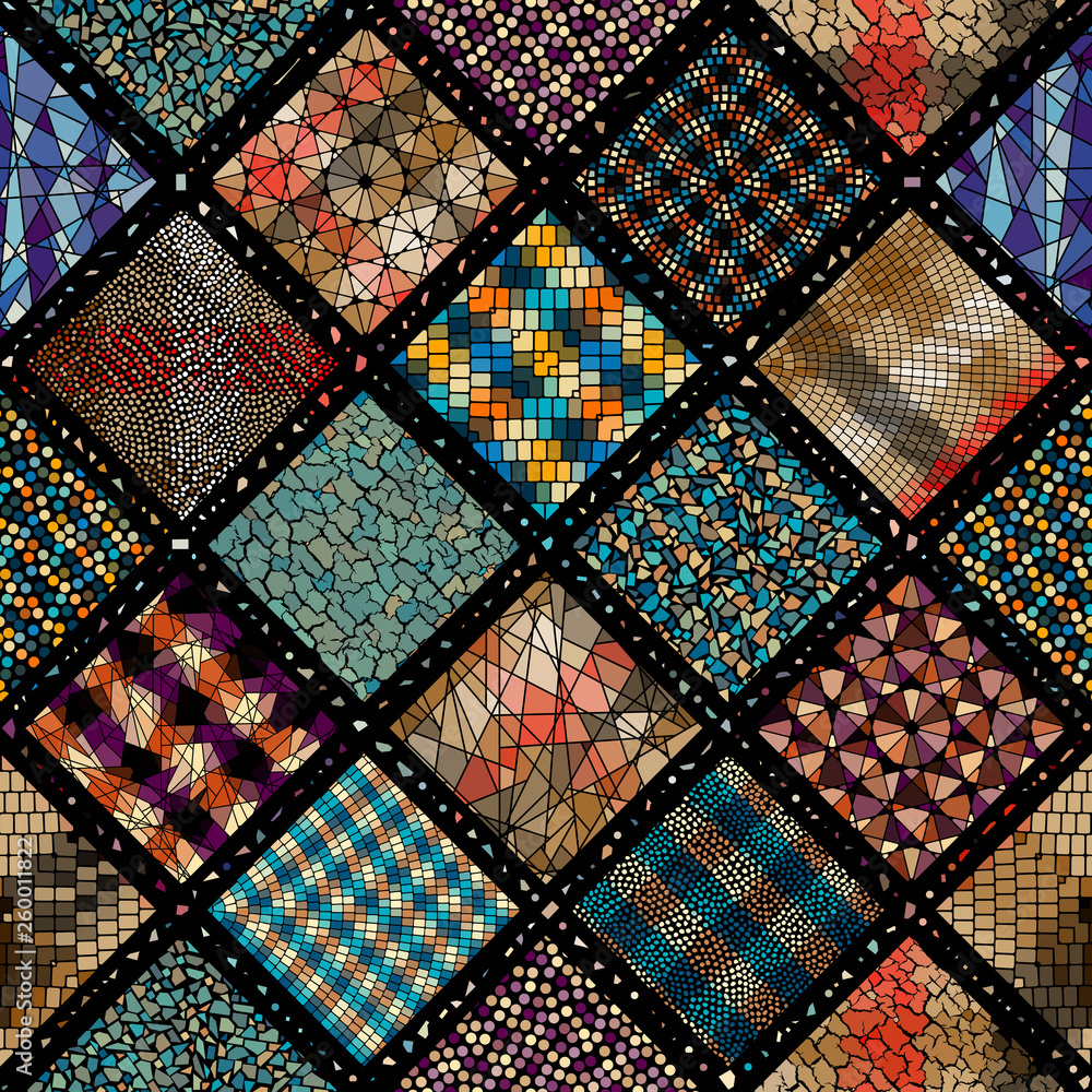 Poster Vector mosaic art pattern. Vector mosaic image