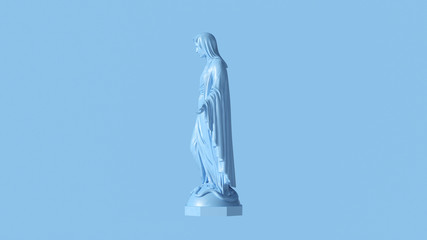 Pale Blue Virgin Mary Mother of Jesus Statue 3d illustration 3d render