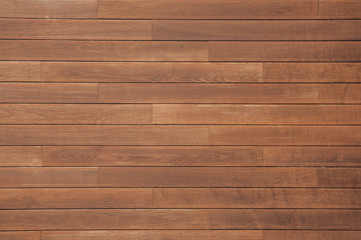 Fototapeta na wymiar Brown wooden boards wall closeup as background