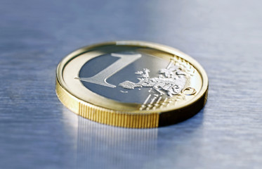  euro münze close up - obrazy, fototapety, plakaty
