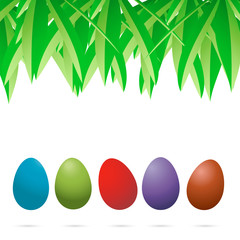 FIVE COLORED EASTER EGGS