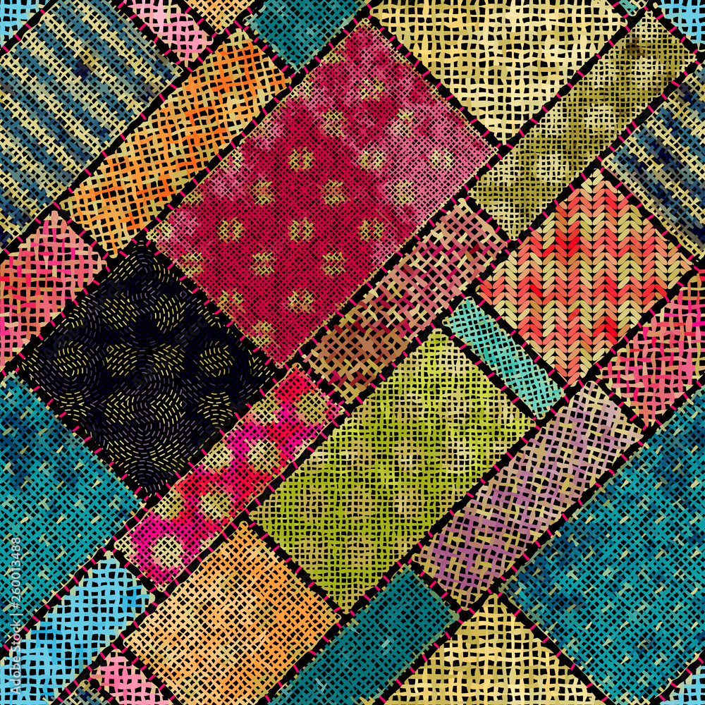 Aufkleber Imitation of a texture of rough canvas. Seamless pattern.