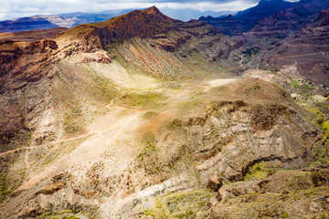 Gran Canaria summer road. Aerial photo 