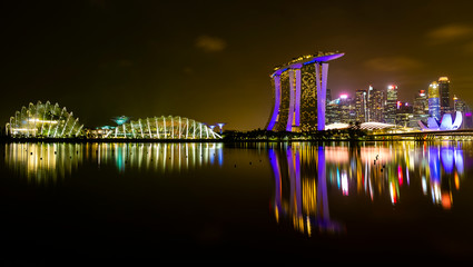 Singapore skyline  by night 2019 2