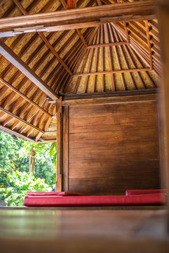 Tiny bamboo hut in Indonesia