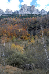 Landscapes of Ordesa in Autumn. Spain
