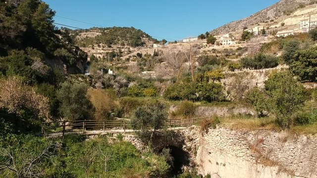 Footage from the Sella's river, passing below the  bridge. The flight starts at the old medieval bridge and finishes 200m down the river.