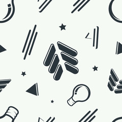 Black and white random object pattern seamless