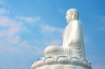 Fototapeta premium Big Buddha statue at the Long Son pagoda in Nha Trang, Vietnam. Side view. 