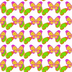 Several beautiful multicolored butterflies on the background. Seamless Wallpaper pattern.  The ability to stretch to any size in all directions without loss of quality.  Vector illustration. 