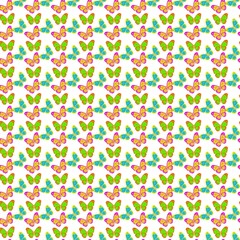 Several beautiful multicolored butterflies on the background. Seamless Wallpaper pattern.  The ability to stretch to any size in all directions without loss of quality.  Vector illustration. 