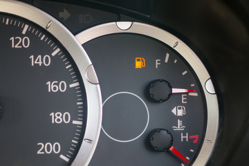 Fototapeta premium fuel light show on dashboard car
