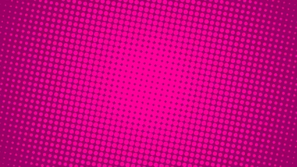 Fotobehang Helder roze en magenta retro popart achtergrond met stippen. Vector abstracte achtergrond met halftone stippen ontwerp. © Sorokin