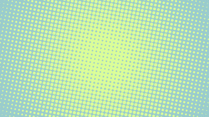 Bright blue green retro pop art background with dots. Vector abstract background with halftone dots design.