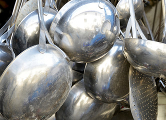 large spoon and kitchen utensils