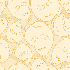 Fat rabbit pattern seamless. Thick hare background. Cute baby cloth texture vector