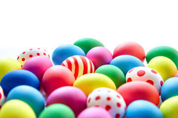 Colorful Easter eggs on white background