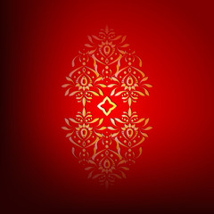 Obraz na płótnie Canvas Oriental pattern ornament, gold on a red background. Vector