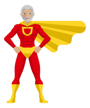 A mature superhero cartoon mascot man in his red and yellow super hero costume compete with cape in a flat modern cartoon style Stock Vector | Adobe Stock A mature superhero cartoon mascot man in his red and yellow super hero costume compete with cape in a flat modern cartoon style Stock Vector | Adobe Stock