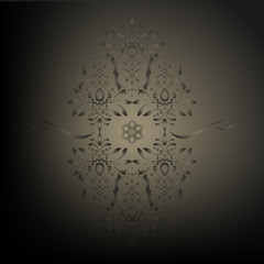 Elegant ornament, silver on a black background. Vector illustration. EPS 10.